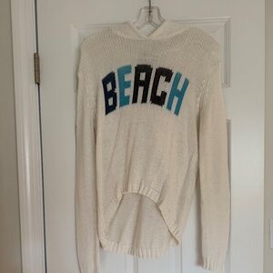 Vintage Havana cotton sweater, size small, turquoise/white/black
